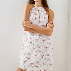 LOFT Pink and White Floral Dress